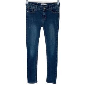 Vigoss Girls Skinny Jeans Embellished Bling Crystal Flap Pockets Distressed 14 S